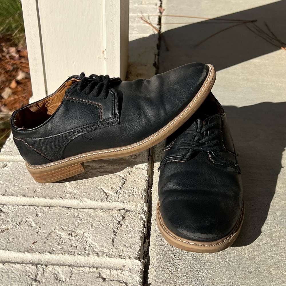 Boys Black Dress Shoes with Laces